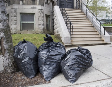 Various types of construction waste ready for recycling